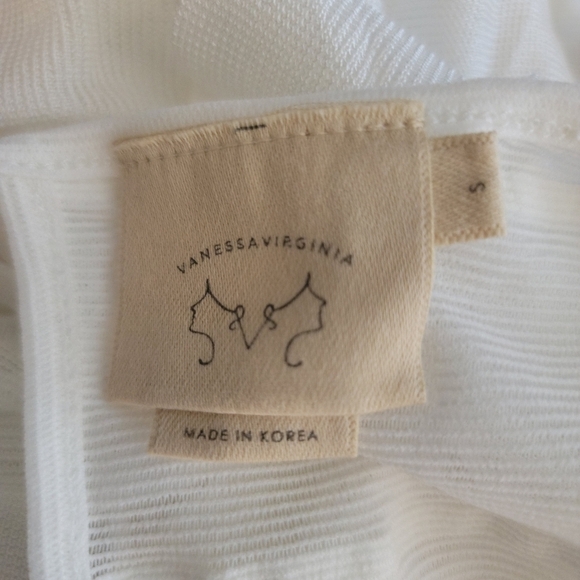 Vanessa Virginia Sz S Top All Over Ruffle White Anthropologie OB 712765 - Picture 5 of 7
